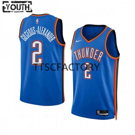 Maillot Basket Oklahoma City Thunder Shai Gilgeous-Alexander 2 Nike 2022-23 Icon Edition Bleu Swingman - Enfant